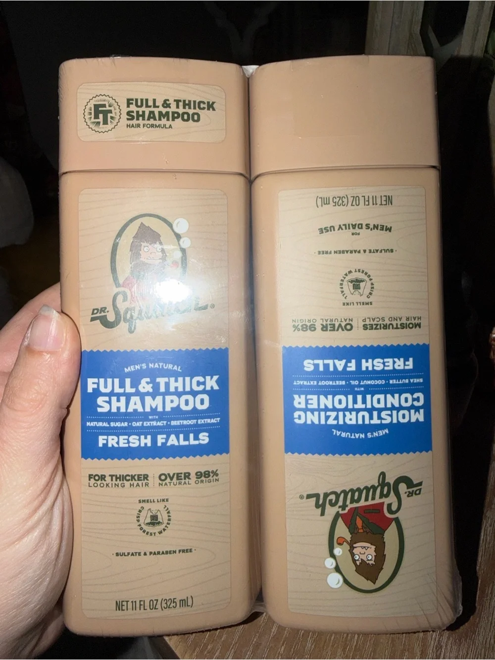 Men's Dr. Squatch Full & Thick Shampoo Set & King Gillette Beard Oil Trio RV:$38